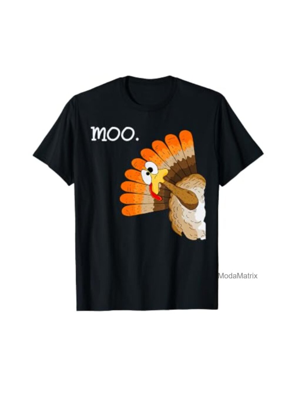 Funny Turkey Moo Thanksgiving T-Shirt Lightweight Classic Fit